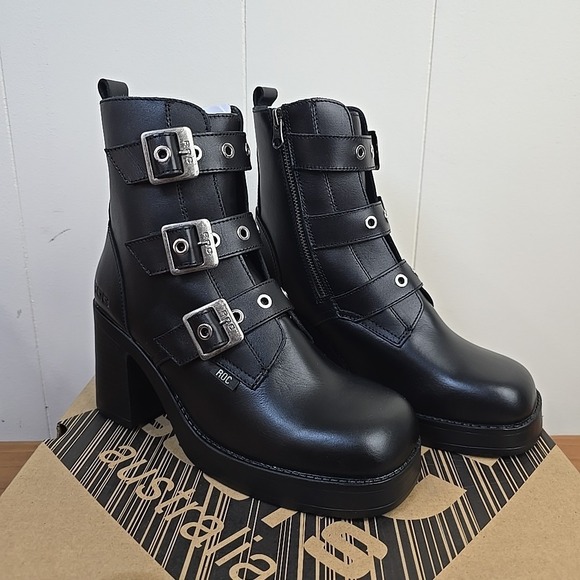 ROC Australia Genuine Leather Indigo Moto Boots Sz 10 EU 41 Festival NEW! - Picture 1 of 11